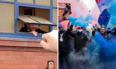 Video: Gerrard celebrates Rangers' victory with fans at Ibrox