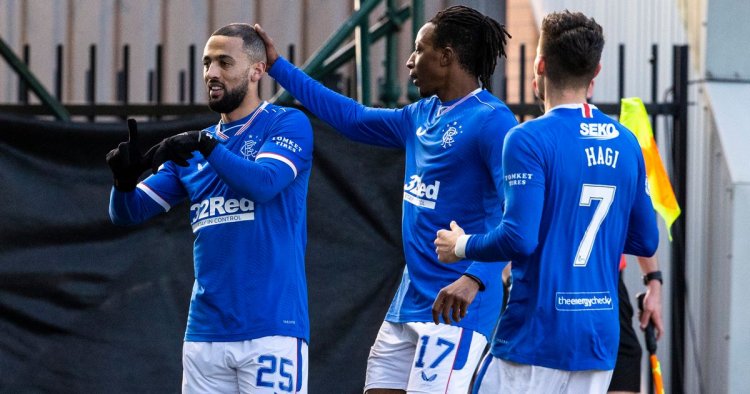 Kemar Roofe gets the Rangers party started as fans gather at Auchenhowie