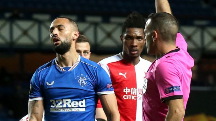 Rangers 0-2 Slavia Prague (Agg: 1-3): Nine-man Gers exit Europa League