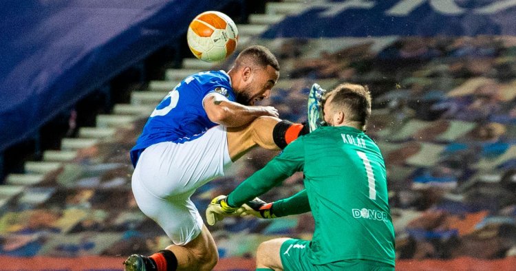 Rangers star Kemar Roofe in gruesome challenge on Slavia keeper