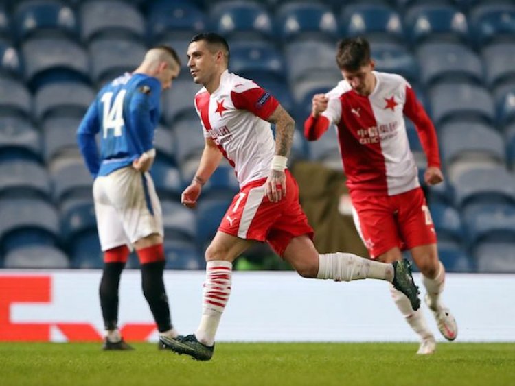Result: Rangers 0-2 Slavia Prague: Nine-man Gers