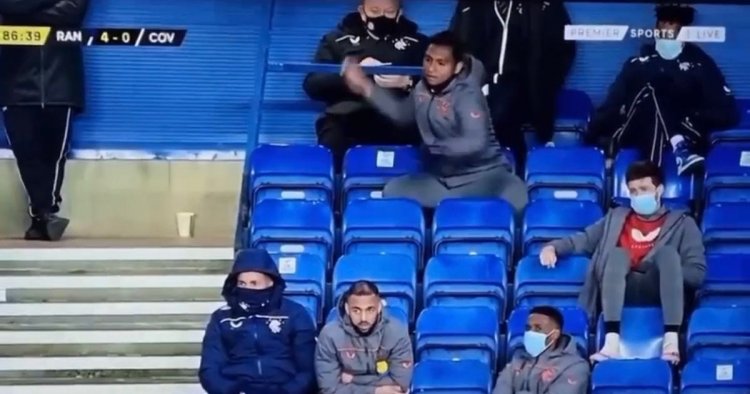 Alfredo Morelos in Rangers bench wind up but James Tavernier won't take the bait