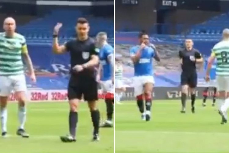 New footage shows Alfredo Morelos mocking Scott Brown in Old Firm derby with fine s**thousery