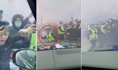 Amazing footage emerges from inside Steven Gerrard's car as he arrived at Ibrox