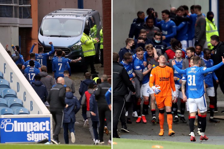 Rangers' players 'should have gone up the tunnel' and not celebrated with fans, says Sky Sports pundit