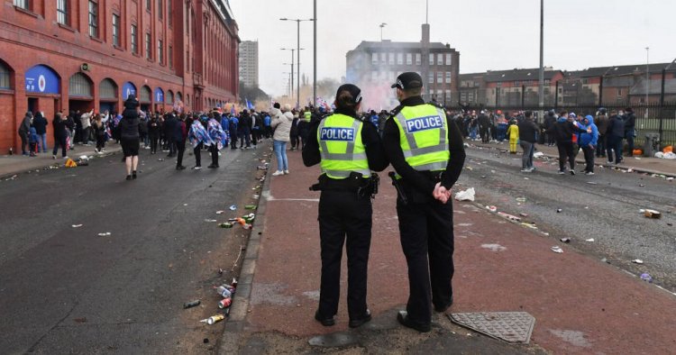 Police investigate man performing sex act outside Ibrox as Rangers celebrate