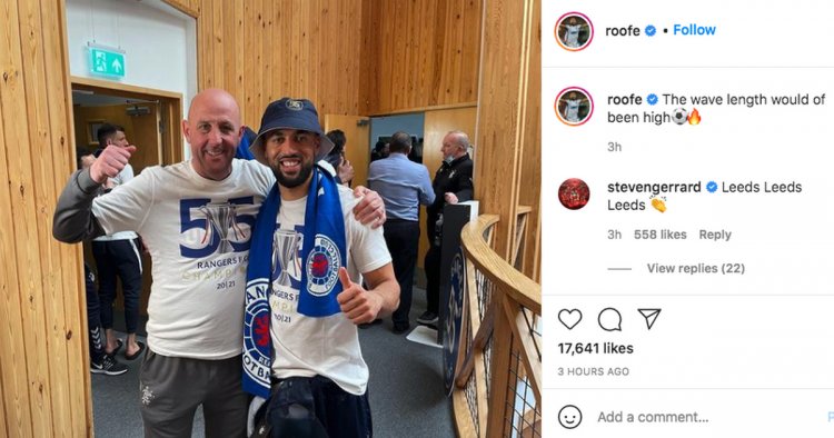 Steven Gerrard sends Kemar Roofe message on Instagram