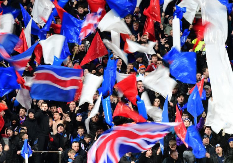Rangers fans unveil training ground banner in support of Ibrox duo