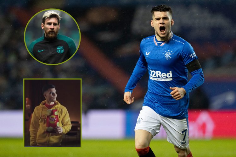 Rangers' Ianis Hagi appears alongside Messi and Pogba in Champions League Lay's chips advert