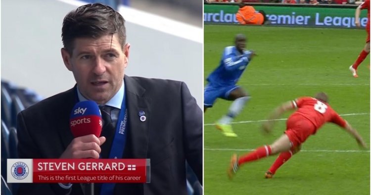 Sky Sports accused of mocking Steven Gerrard with 'first league title' caption