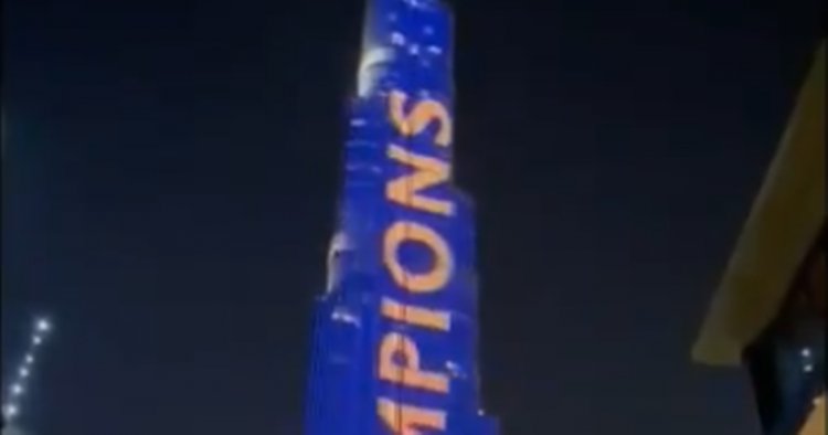 Rangers fans light up world's tallest building with '55' tribute