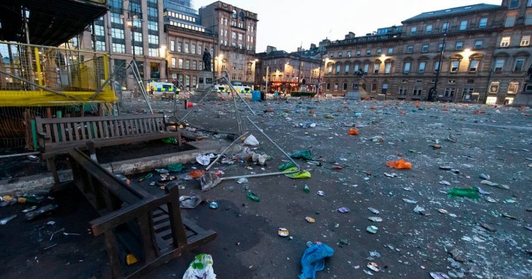 Rangers' fans George Square celebrations cost taxpayers £58k clean-up bill